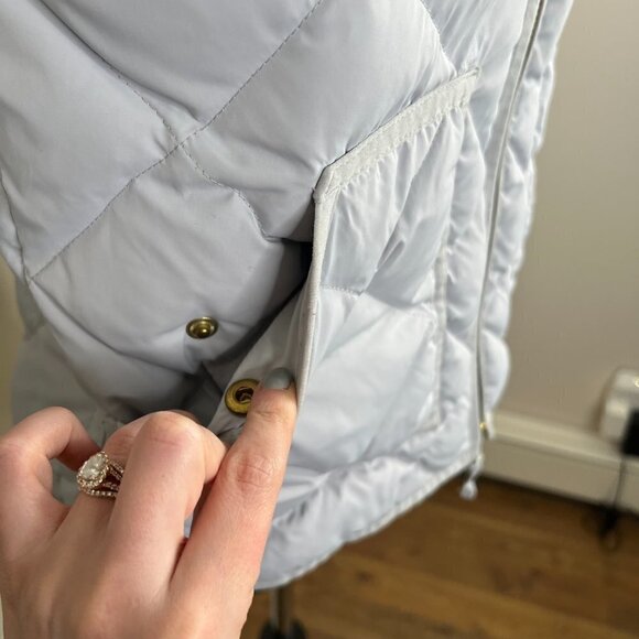 J. Crew Quilted Zip Front Puffer Waterfowl Partial Down Filled Vest, Sz Small - Picture 4 of 10